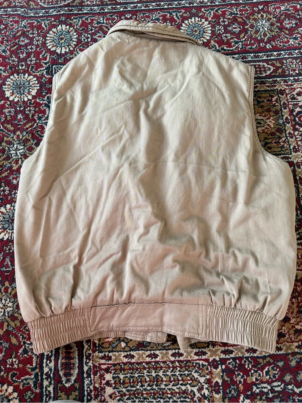 Field and Stream Flannel Quilted Hunting Vest Khaki Size Medium, Vintage, EUC